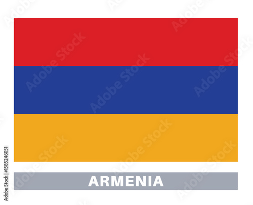 Armenian flag. Flag icon. Standard colors. Standard size. Rectangular flag.