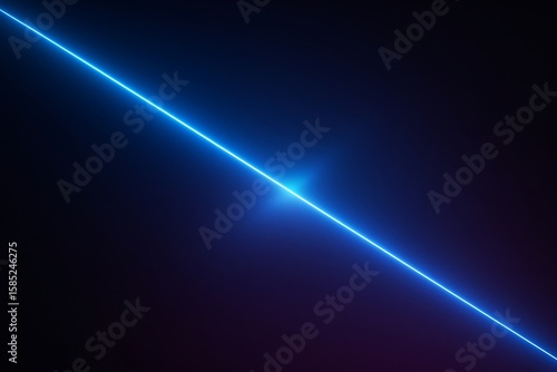 Vivid blue neon line glowing diagonally across dark background abstract bright