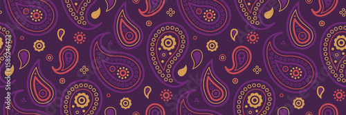 Curl contemporary on sparse paisley. Color image geometry of ornament colourful. Textured geometric as meadow boho.