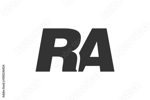 RA Techno Editable Font Logo For Corporate Branding. Bold, Futuristic Design With Unique Typographic Ideas. Minimal Custom Type And Dynamic Letter