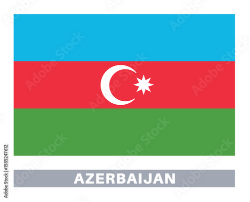 Azerbaijan flag. Flag icon. Standard colors. Standard size. Rectangular flag.