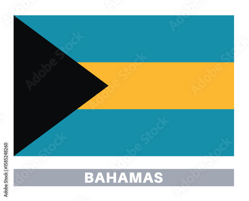 Flag of the Bahamas. Flag icon. Standard colors. Standard size. Rectangular flag.