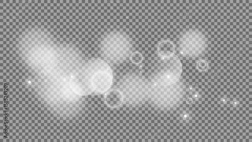 Bokeh circles on transparent background