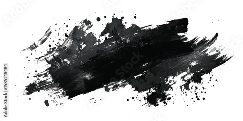 Ink splashes stencil very detailed collection. High quality manually traced. Retro grunge banners set
