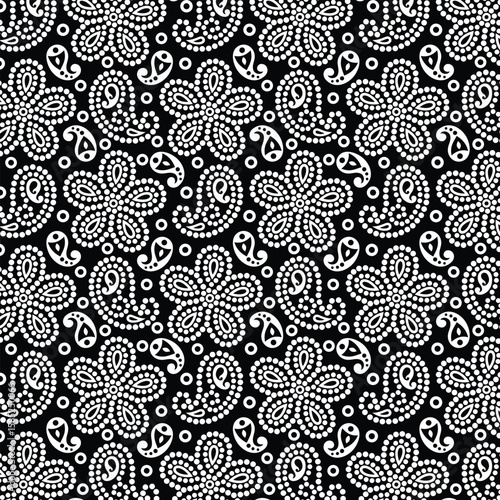 Flower and paisley Design Pattern, background, texture, Fabric print.