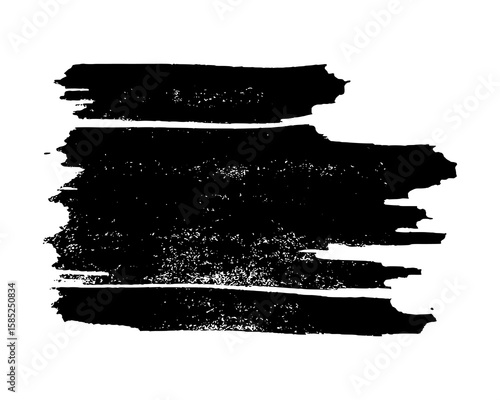 Black brush stroke on white background
