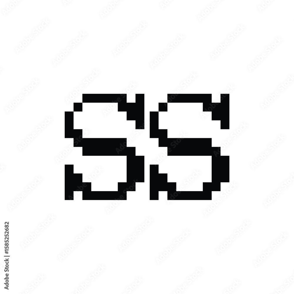 Fototapeta premium SS monogram logo design letter text name symbol monochrome logotype alphabet character simple logo