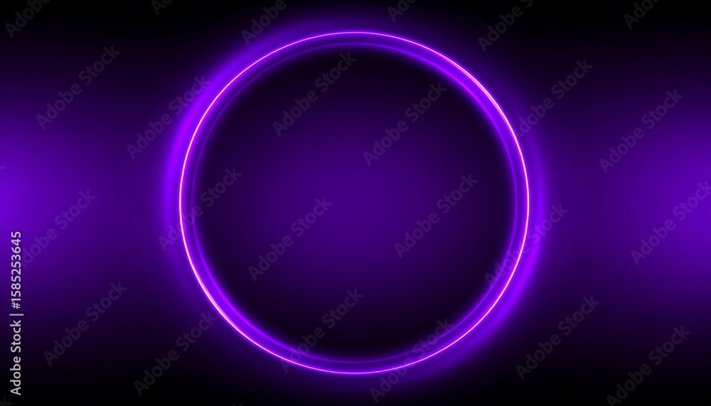 Fototapeta premium Purple neon oval frame