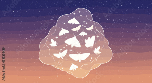 Discover the magic of nocturnal flight amongst a swarm of gentle moths under the stars