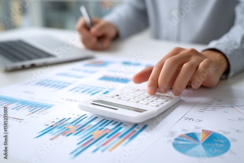 businessman working on financial report