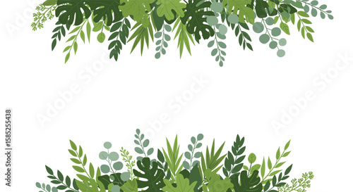 Beautiful greenery border decoration design for text or images