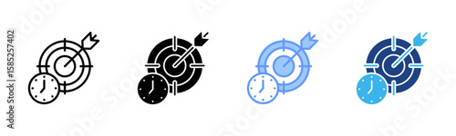 Goal Expiry icon set multiple style collection
