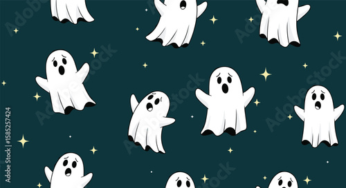 Spooky fun ghost pattern perfect for halloween decorations and festive craft projects