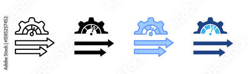 Progress icon set multiple style collection