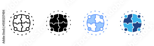 Culture icon set multiple style collection