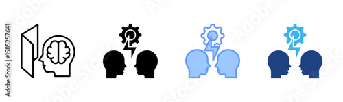 Conflict Resolution icon set multiple style collection