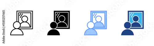 Self Reflection icon set multiple style collection