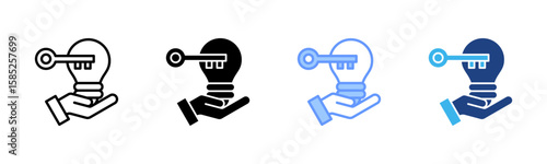 Problem Solving icon set multiple style collection