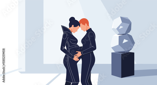 Future maternity experience exploring advanced science and artistic expression