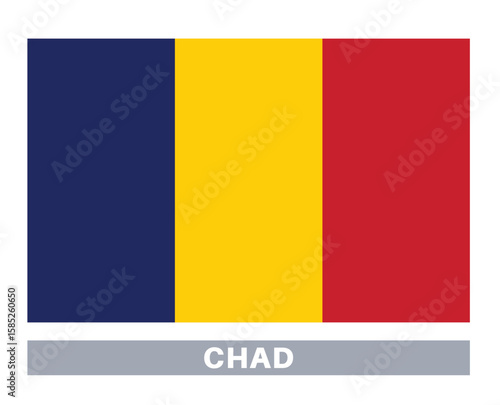 Flag of chad. Flag icon. Standard colors. Standard size. Rectangular flag.
