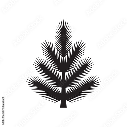Black palm frond silhouette white tropical
