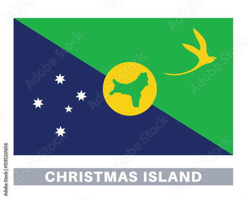 Flag of christmas island. Flag icon. Standard colors. Standard size. Rectangular flag.
