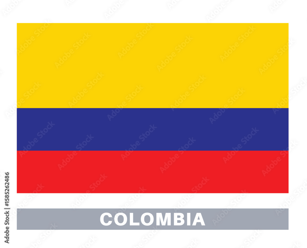 Fototapeta premium Flag of colombia. Flag icon. Standard colors. Standard size. Rectangular flag.