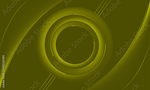 Modern radial creative vector – 3D circle design – Abstract curve pattern gradient line background for logo, branding, book cover, web – Futuristic background design with olive colour