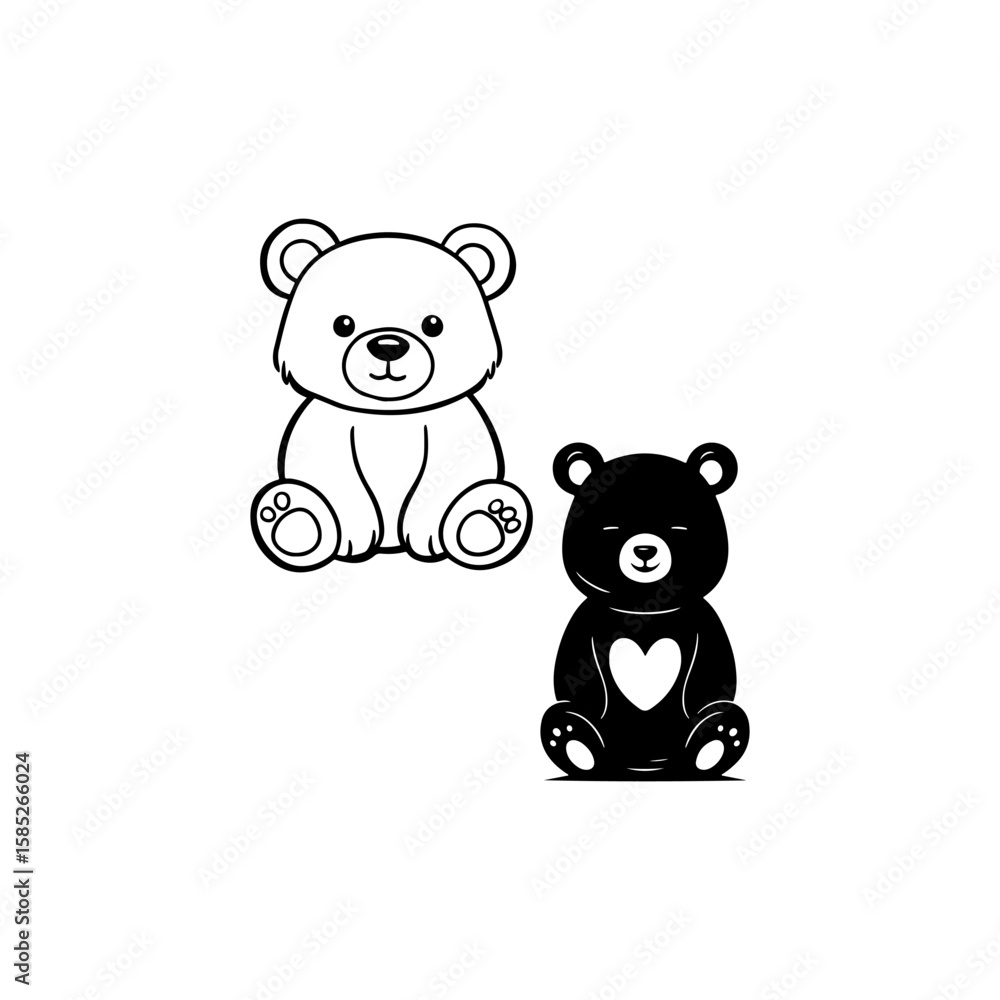 Naklejka premium animal art for teddy bear wild teddy design