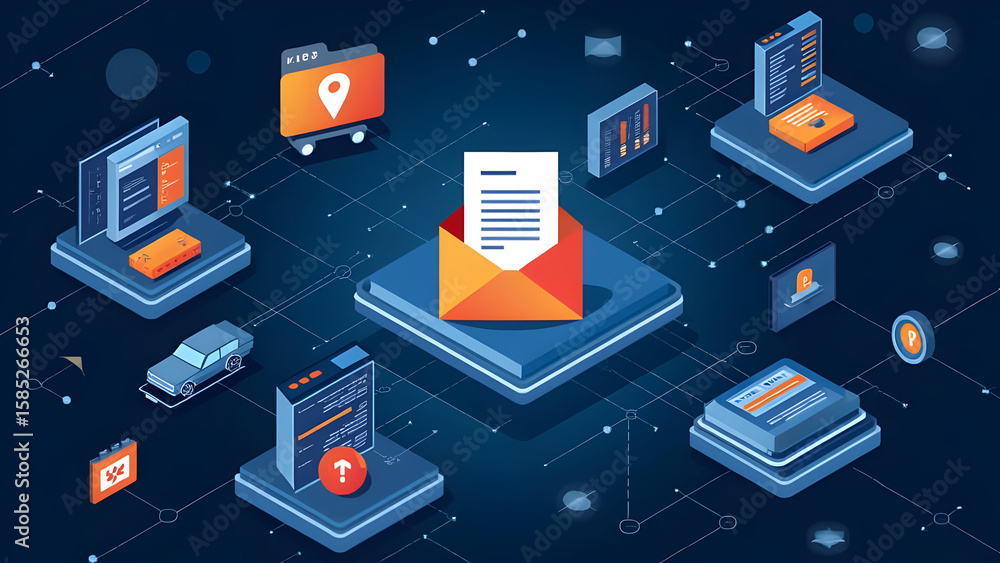 Fototapeta premium Secure message visualization with email safety