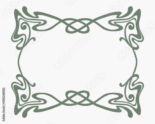 Art nouveau retro style frame border background vector art decorative poster element editable