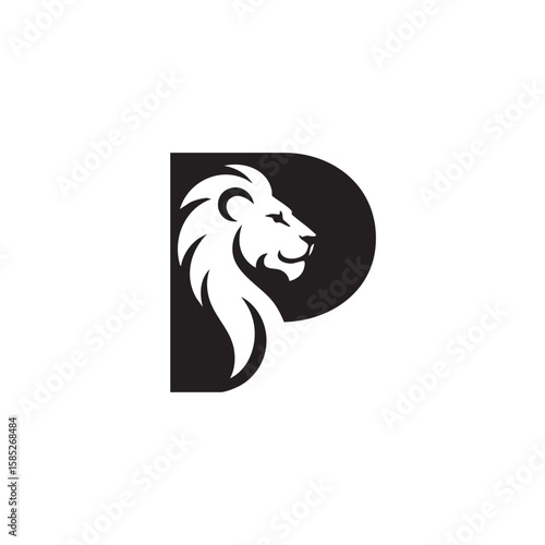Majestic lion head profile logo regal