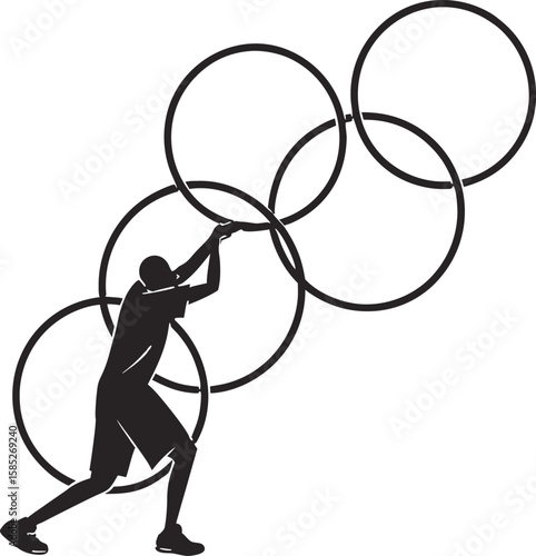 black silhouette vector of diagram and infographic shapes