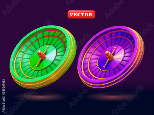 Casino roulette game, 3d vector. Suitable for business, gaming, and design elements