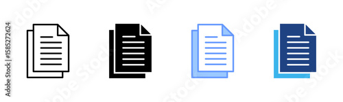 File  icon set multiple style collection