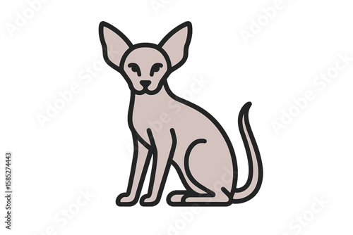 Vector Illustration of Peterbald Cat Icon