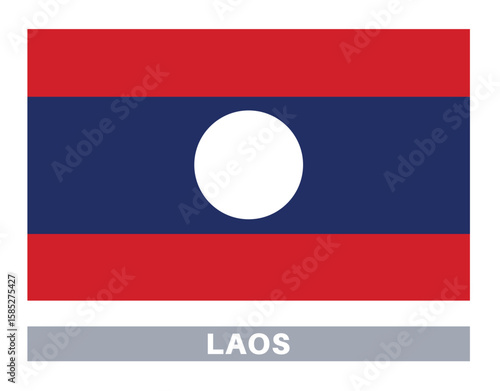 Flag of laos. Flag icon. Standard colors. Standard size. Rectangular flag.