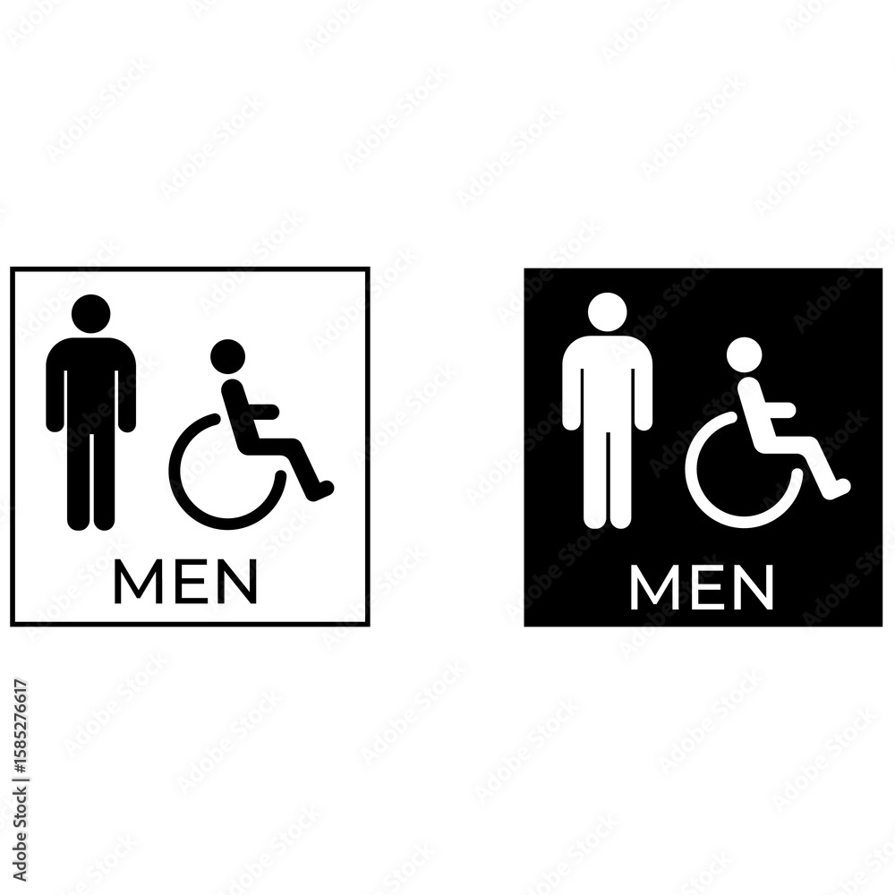 Men and disabled men restroom signs Men and disabled men restroom signs