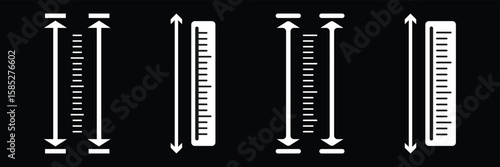 adjustable flat height icon. adjust length symbol. size adjustment arrow sign, information sign.