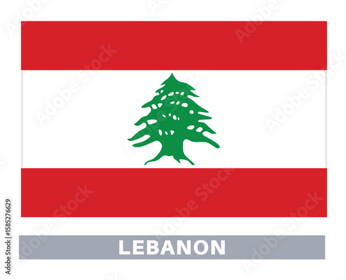 Flag of lebanon. Flag icon. Standard colors. Standard size. Rectangular flag.