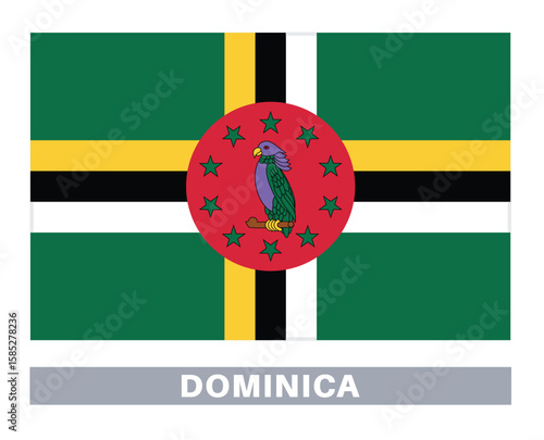 Flag of dominican. Flag icon. Standard colors. Standard size. Rectangular flag.