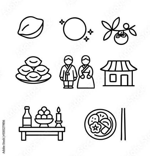 추석 명절 아이콘