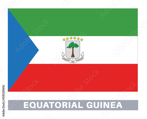 Flag of equatorial. Flag icon. Standard colors. Standard size. Rectangular flag.