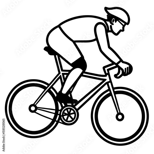 Cyclist performing a wheelie on a bicycle sport action