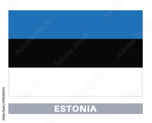 Flag of estonia. Flag icon. Standard colors. Standard size. Rectangular flag.
