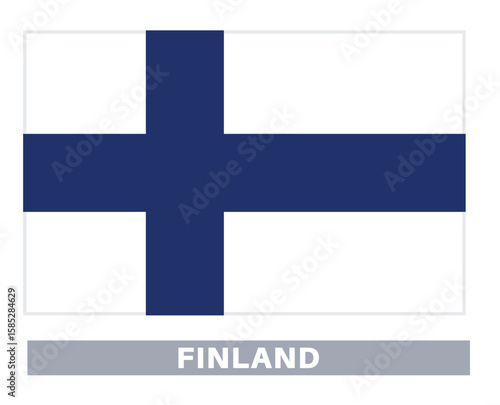 Flag of finland. Flag icon. Standard colors. Standard size. Rectangular flag.
