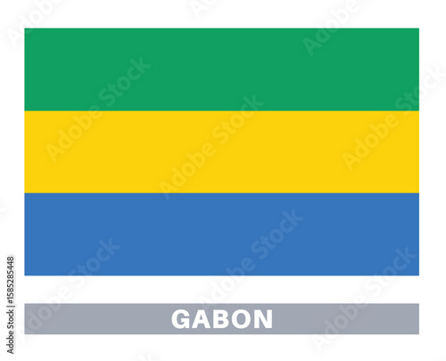 Flag of gabon. Flag icon. Standard colors. Standard size. Rectangular flag.