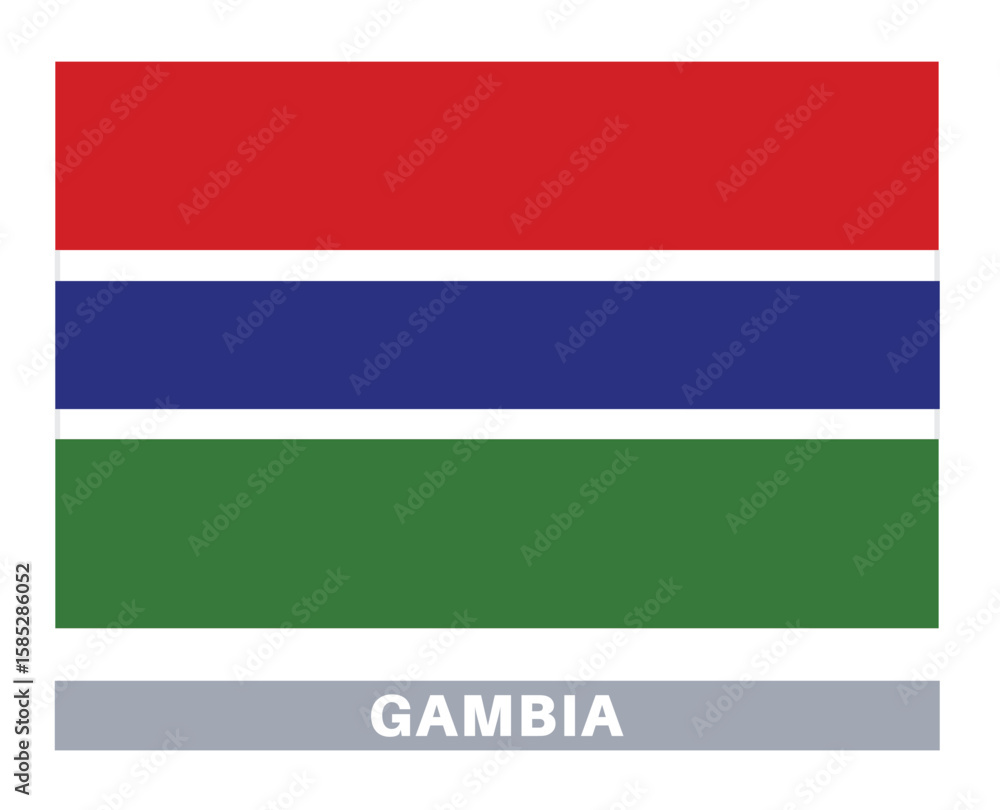 Obraz premium Flag of gambia. Flag icon. Standard colors. Standard size. Rectangular flag.