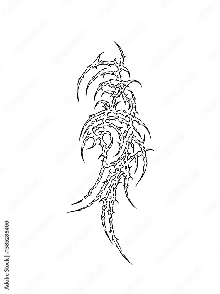 Naklejka premium cybersigilism tattoo design for body