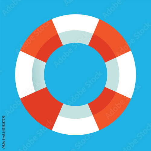 Brightly colored lifesaver illustration with a modern and simplified flat design aesthetic